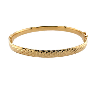 New 9ct Gold Patterned Hinged Bangle