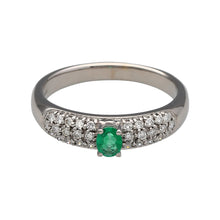 Load image into Gallery viewer, 18ct White Gold Diamond &amp; Emerald Set Ring
