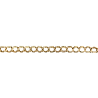 9ct Gold 7.25" Hollow Open Curb Bracelet