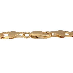 New 9ct Yellow Gold 7.75" Identity Curb Bracelet with the weight 7.10 grams and link width 6m. The identity plate is 38mm by 7mm