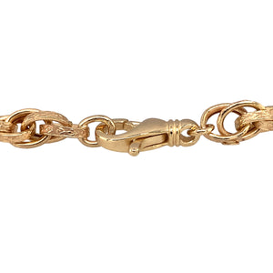 New 9ct Yellow Gold 7.75" Patterned Prince of Wales Bracelet with the weight 6.26 grams and link width 6mm