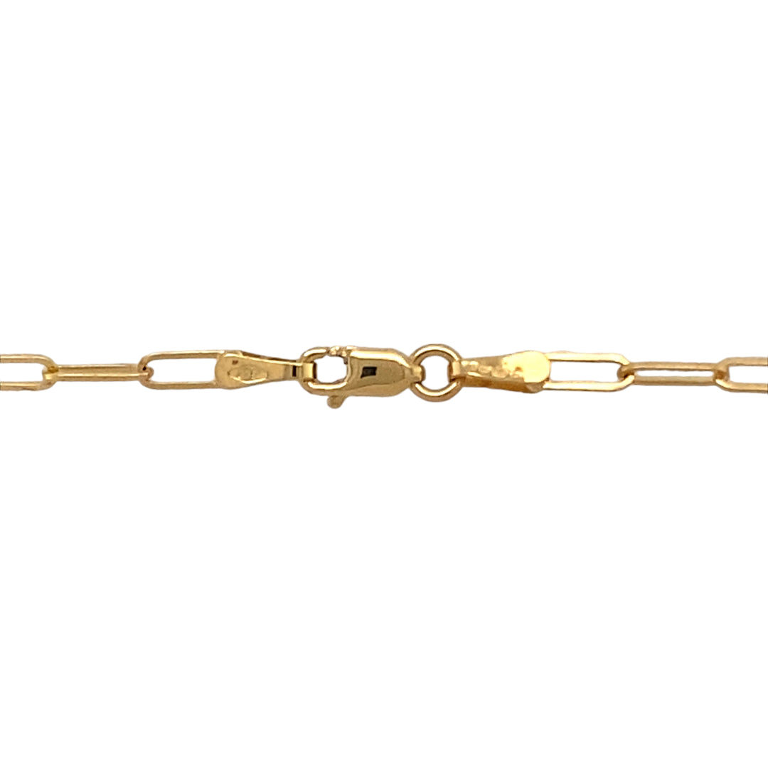 New 9ct Yellow Gold 18" Paperclip Chain with the weight 2.71 grams and link width 2mm