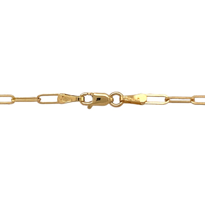 New 9ct Yellow Gold 18" Paperclip Chain with the weight 2.71 grams and link width 2mm