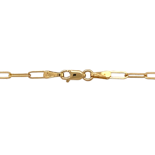 New 9ct Yellow Gold 18" Paperclip Chain with the weight 2.71 grams and link width 2mm