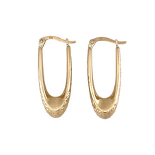 Load image into Gallery viewer, 9ct Gold Long Sparkle Creole Earrings
