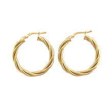 Load image into Gallery viewer, 9ct Gold Twisted Hoop Creole Earrings
