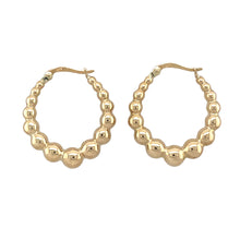 Load image into Gallery viewer, 9ct Gold Bead Patterned Creole Earrings
