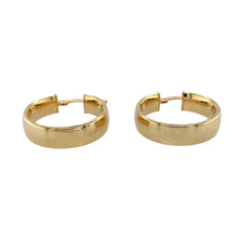 Load image into Gallery viewer, New 9ct Yellow Gold Wide Plain Hoop Creole Earrings with the weight 1.97 grams
