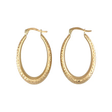 Load image into Gallery viewer, 9ct Gold Long Sparkle Creole Earrings
