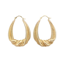 Load image into Gallery viewer, 9ct Gold Large Patterned Creole Earrings
