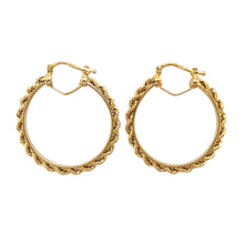 Load image into Gallery viewer, 9ct Gold Rope Edged Hoop Creole Earrings
