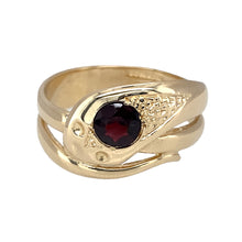 Load image into Gallery viewer, 9ct Gold &amp; Garnet Set Serpent Ring
