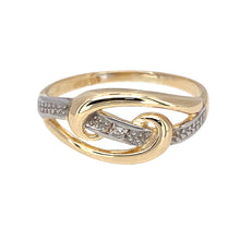 Load image into Gallery viewer, 9ct Gold &amp; Diamond Set Swirl Ring
