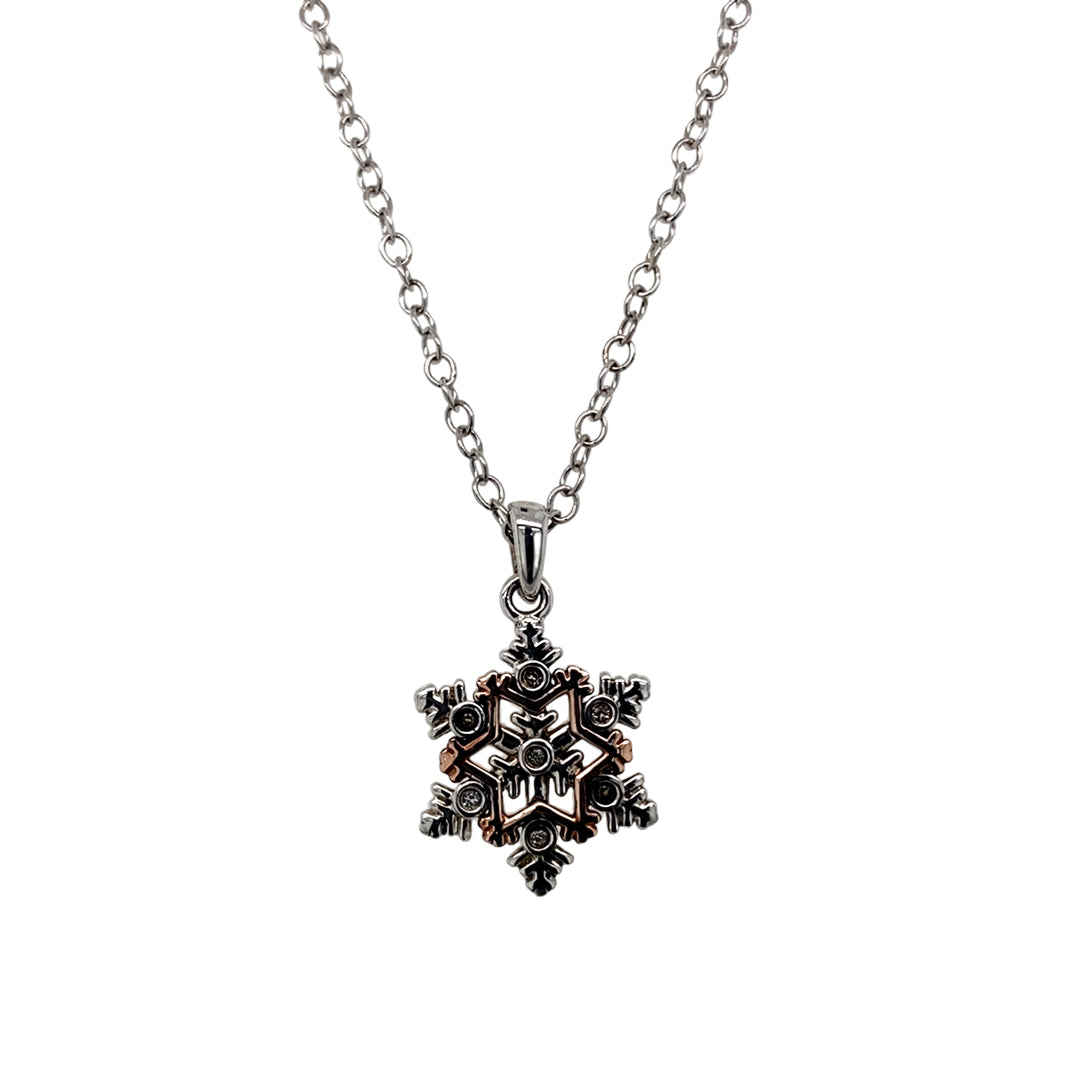 925 Silver & Cubic Zirconia Clogau Snowflake 18" - 22" Necklace