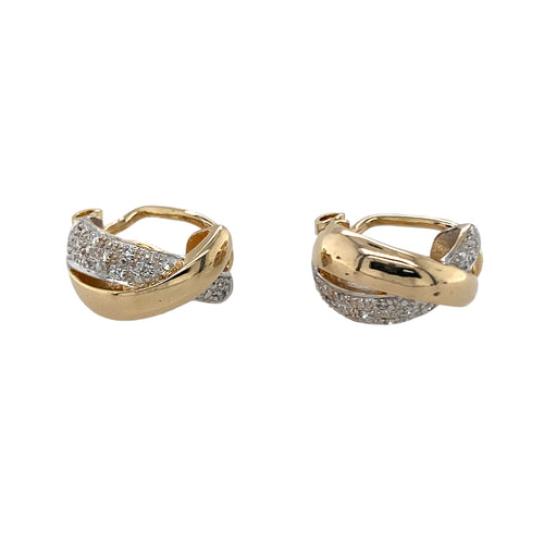 9ct Gold & Diamond Set Kiss Clip On Earrings