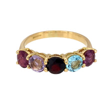 Load image into Gallery viewer, 18ct Gold &amp; Gemstone Set Band Ring
