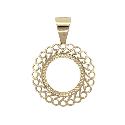 New 9ct Gold Full Sovereign Fancy Mount Pendant