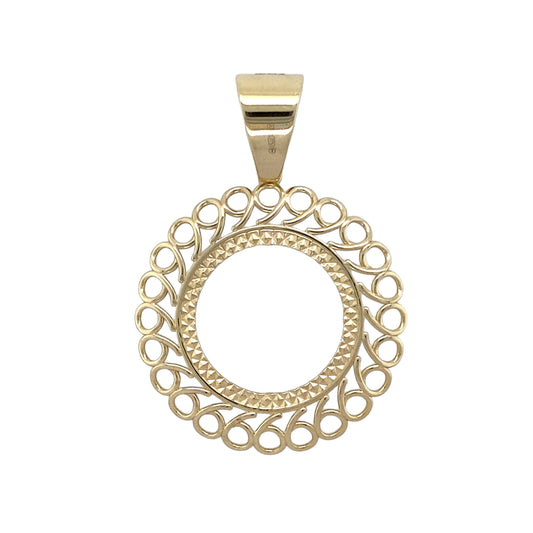 New 9ct Gold Full Sovereign Fancy Mount Pendant