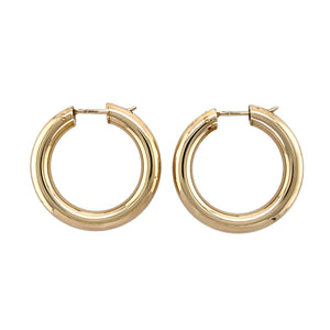 9ct Gold Hollow Hoop Tube Creole Earrings