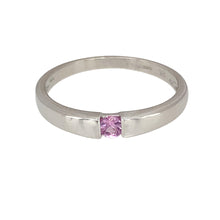 Load image into Gallery viewer, 9ct White Gold &amp; Pink Stone Set Band Ring
