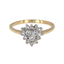 Load image into Gallery viewer, 9ct Gold &amp; Diamond Set Heart Cluster Ring
