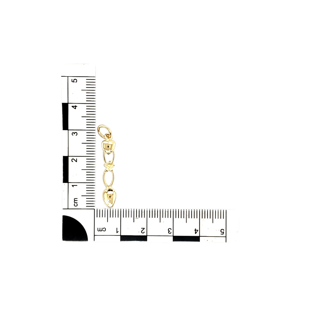9ct Gold Heart Flower Lovespoon Pendant