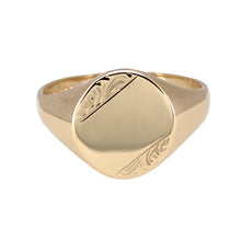 Load image into Gallery viewer, 9ct Gold Patterned Oval Signet Ring
