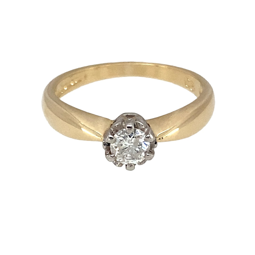 9ct Gold & Diamond Set Solitaire Ring