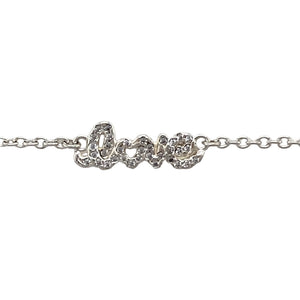 Preowned 925 Silver & Cubic Zirconia Set Pandora Love 7" - 7.5" Bracelet with the weight 2.70 grams