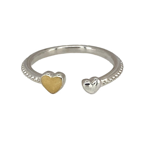 925 Silver & Yellow Stone Heart Torque Pandora Band Ring