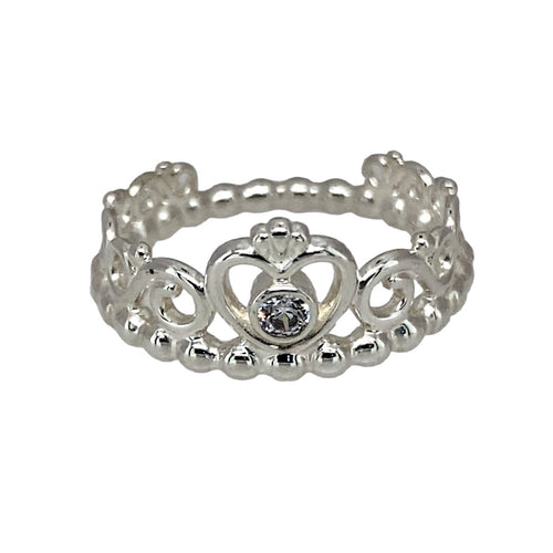 925 Silver & Cubic Zirconia Set Pandora Crown Ring