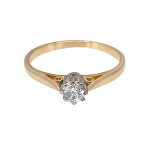 9ct Gold & Diamond Set Solitaire Ring