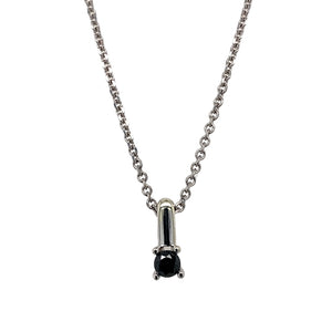 9ct White Gold & Black Diamond Set 16" Necklace