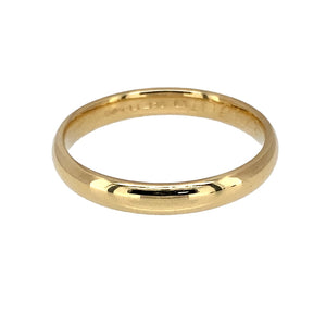 Preowned 18ct Yellow Gold 3mm Wedding Band Ring in size N with the weight 2.80 grams