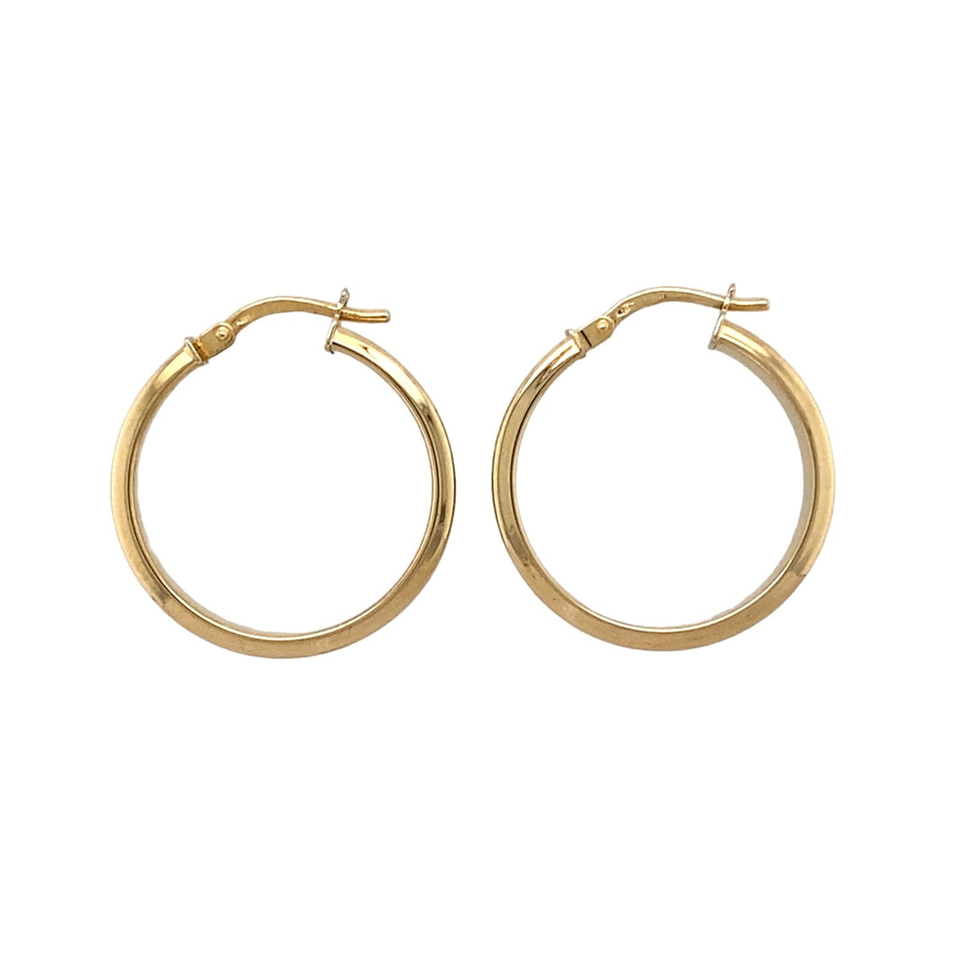 9ct Gold Ridged Hoop Creole Earrings