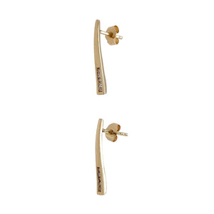 9ct Gold & Diamond Set Bar Stud Earrings