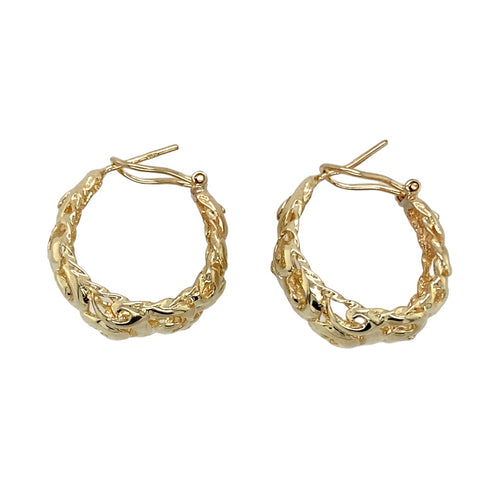 9ct Gold Filagree Hoop Earrings