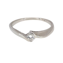Load image into Gallery viewer, 9ct White Gold &amp; Diamond Set Twist Solitaire Ring
