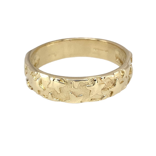 9ct Gold Star Band Ring