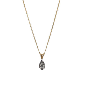 9ct Gold & Diamond Teardrop 18" Necklace