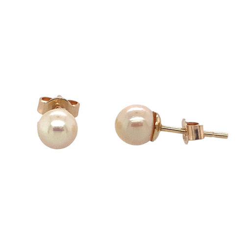 9ct Gold & 6mm Pearl Stud Earrings