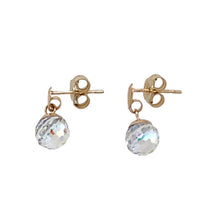 Load image into Gallery viewer, 9ct Gold &amp; Crystal Ball Dropper Earrings
