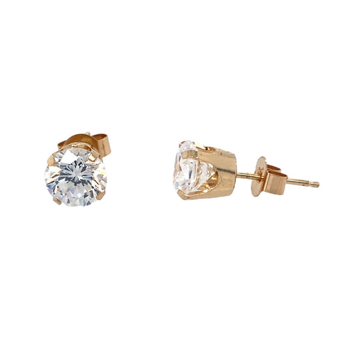 14ct Gold & Cubic Zirconia Set Stud Earrings