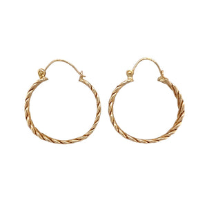 9ct Gold Celtic Weave Hoop Creole Earrings