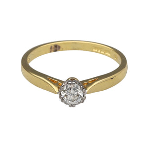 18ct Gold & Diamond Set Solitaire Ring