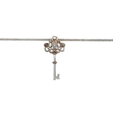 Load image into Gallery viewer, Preowned 925 Silver Clogau with 9ct Rose Gold Clogau Kensington Key Pendant on an 18&quot; Silver Clogau curb chain. The necklace has the weight 4.70 grams and the pendant is 3cm long

