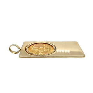 9ct Gold Tag Mount Pendant with 22ct Gold Full Sovereign