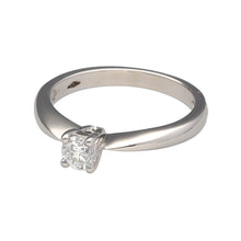 Load image into Gallery viewer, Preowned Platinum &amp; Diamond Set Solitaire Ring in size I with the weight 4.10 grams. The Diamond is approximately 25pt at approximate clarity VS1 and colour I - K
