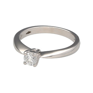 Preowned Platinum & Diamond Set Solitaire Ring in size I with the weight 4.10 grams. The Diamond is approximately 25pt at approximate clarity VS1 and colour I - K