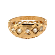 Load image into Gallery viewer, 18ct Gold Diamond &amp; Pearl Set Antique Ring
